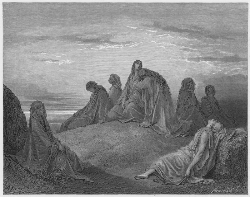 Gustave Dore Bibelen: Israels døtre beklager Jeftas datter af Gustave Dore