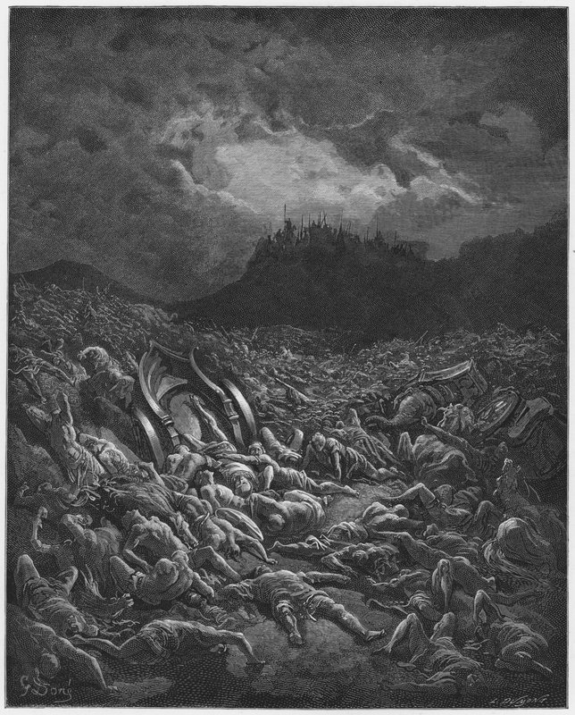 Gustave Dore Bible: Ødelæggelsen af ammoniternes og moabitternes hære af Gustave Dore