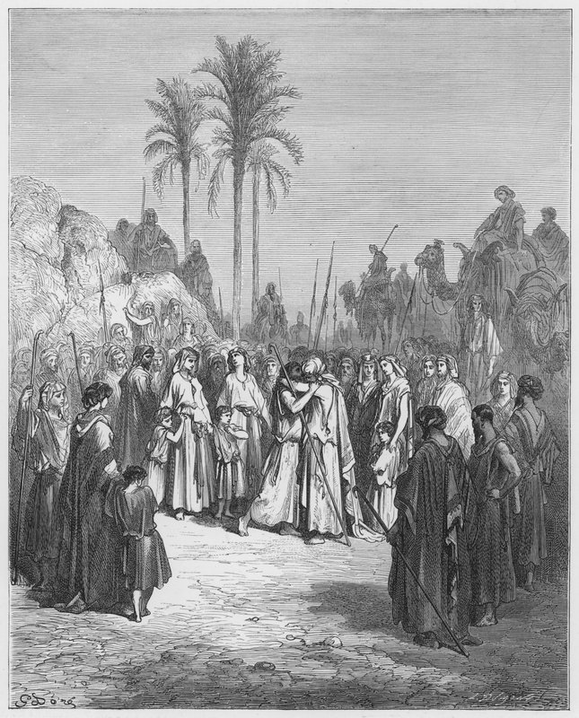 Gustave Dore Bibelen: Mødet mellem Jakob og Esau af Gustave Dore