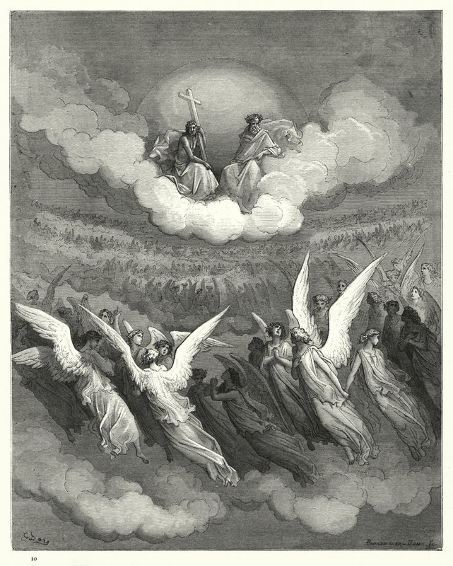Illustration af Gustave Dore til Miltons Paradise Lost, bog III, 347-349 af Gustave Dore