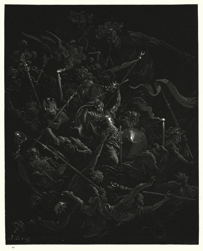 Illustration af Gustave Dore til Miltons Paradise Lost, bog III, linje 473, 474 af Gustave Dore