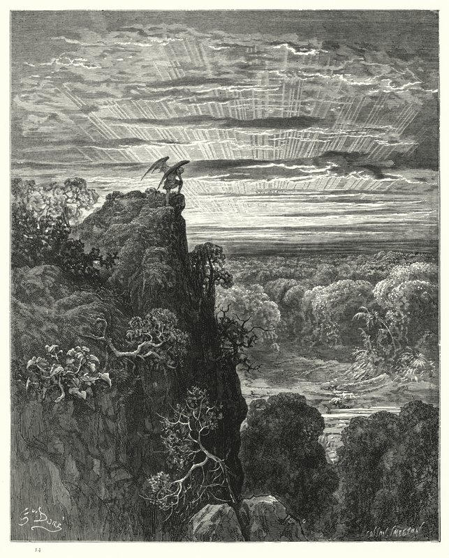 Illustration af Gustave Dore til Miltons Paradise Lost, Bog IV, linje 172, 173 af Gustave Dore