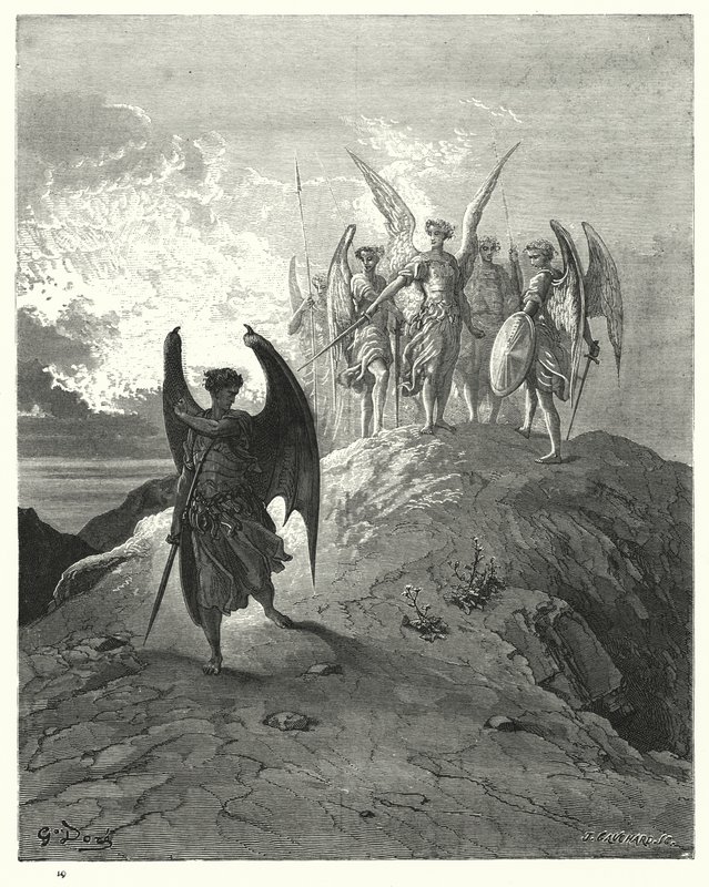 Illustration af Gustave Dore til Miltons Paradise Lost, Bog IV, linje 1014, 1015 af Gustave Dore