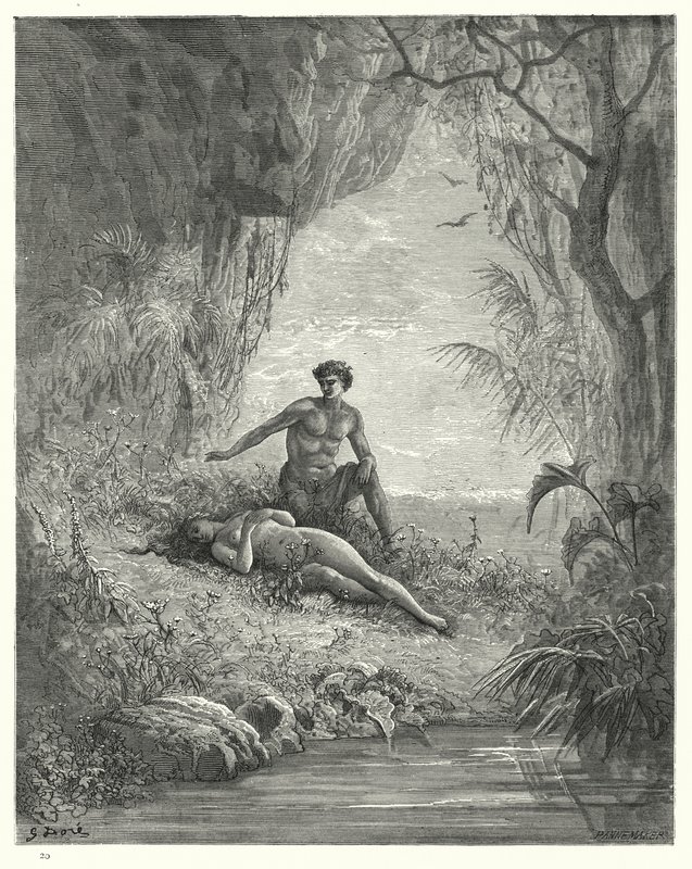 Illustration af Gustave Dore til Miltons Paradise Lost, bog V, linje 12, 13 af Gustave Dore