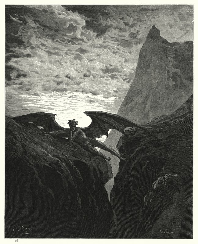 Illustration af Gustave Dore til Miltons Paradise Lost, bog VI, linje 406 af Gustave Dore