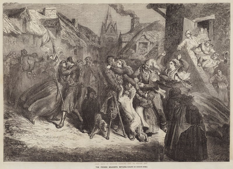 De franske soldater vender tilbage af Gustave Dore