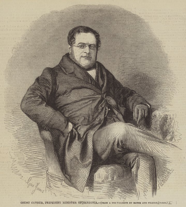 Grev Cavour, præsident for Sardinien af Gustave Janet