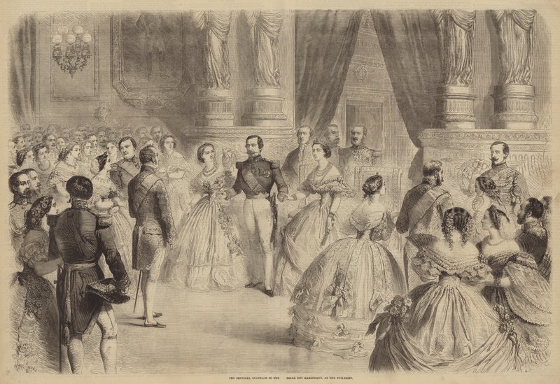 Den kejserlige Quadrille i Salle des Marechaux ved Tuilerierne af Gustave Janet
