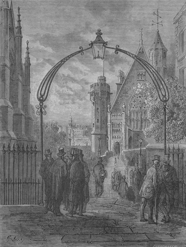 Allee Des Avocats A Temple-Bar af Gustave after Dore