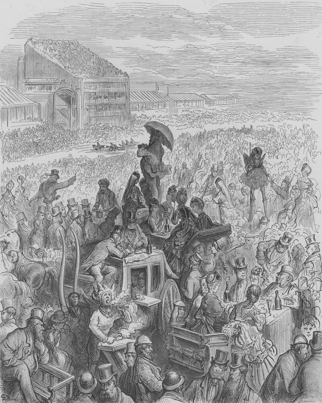 Ved Derbyet, The Crew Lunch af Gustave after Dore