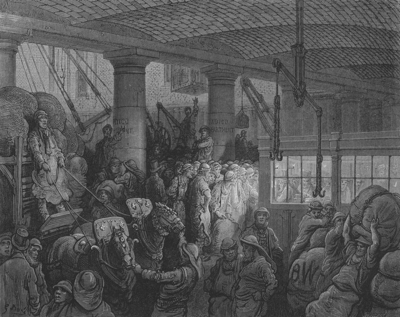 Sainte-Catherine Docks af Gustave after Dore