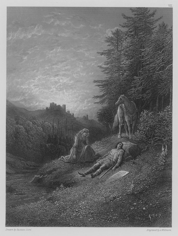 Enid tenderer Geraint af Gustave after Dore