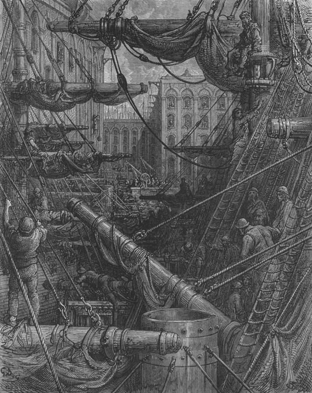 Indersiden af ​​havnene af Gustave after Dore