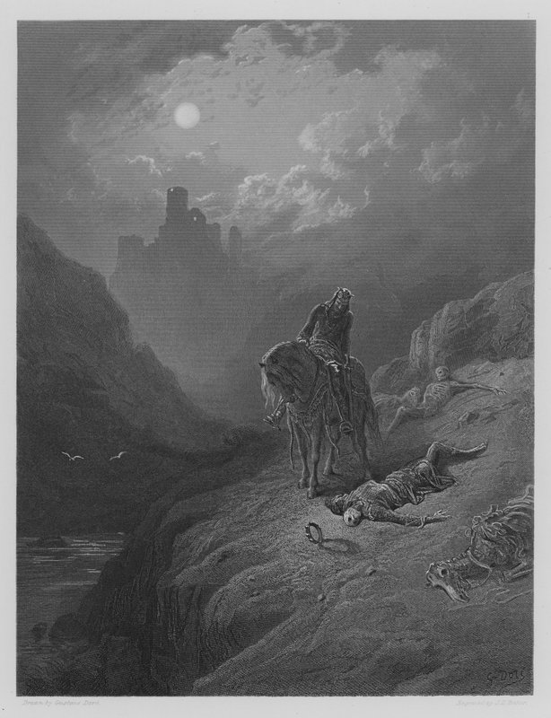 Kong Arthur opdager brødrenes skeletter af Gustave after Dore