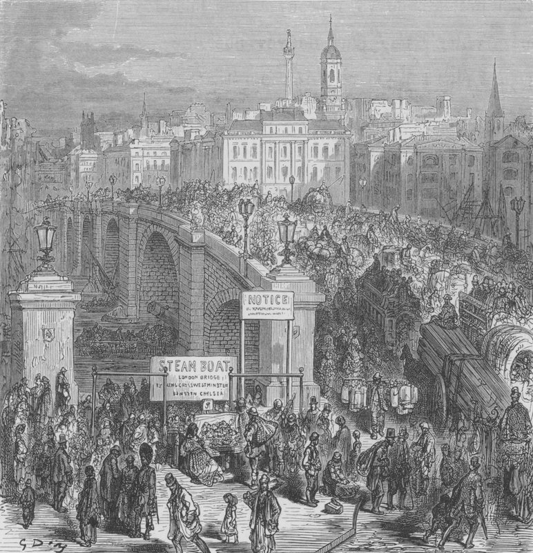 London Bridge, 1875 af Gustave after Dore