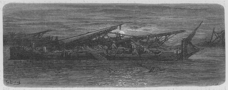 Aften på Themsen, Londons omgivelser af Gustave after Dore