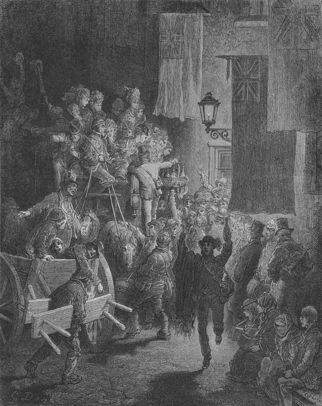Tilbage fra Derby af Gustave after Dore