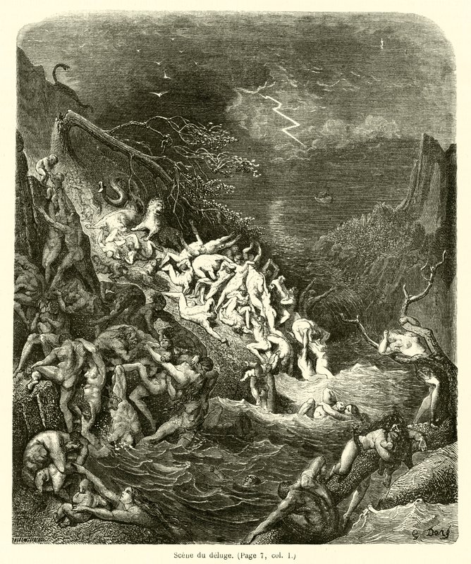 Scene du syndflod af Gustave after Dore