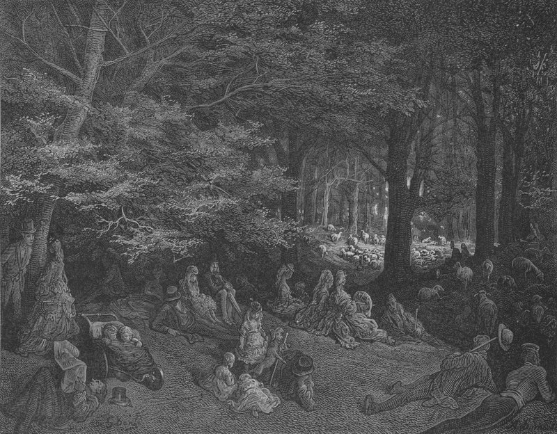 Under The Trees, Regents Park af Gustave after Dore
