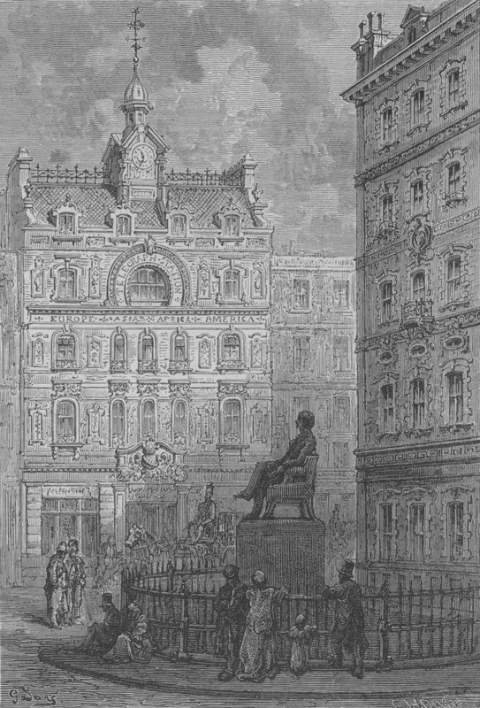 Peabody-statue i Londons centrum af Gustave after Dore