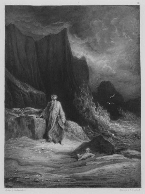 Fundet af kong Arthur af Gustave after Dore
