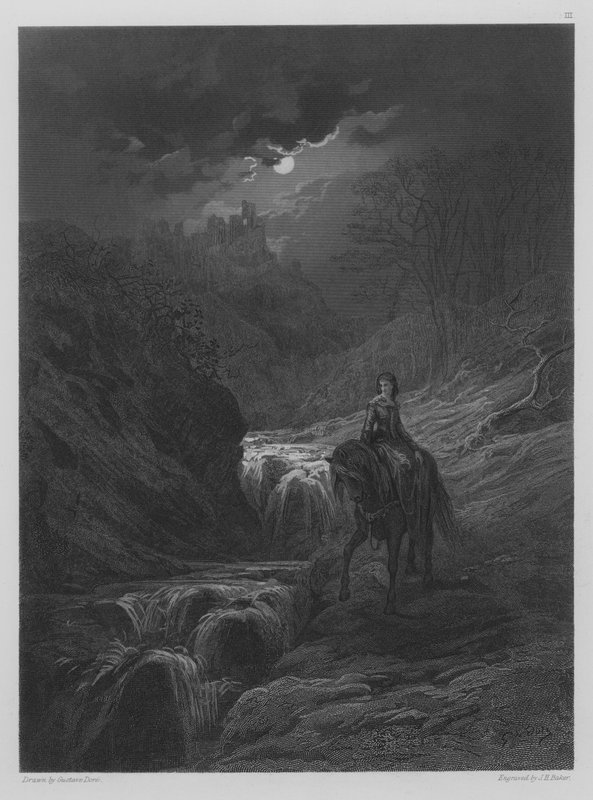 Turen i måneskin af Gustave after Dore