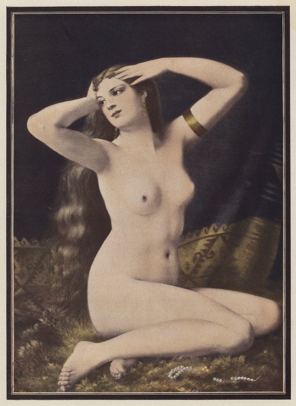 Sommerens glæder (farve litho) af Gustave Henri Eugene Delhumeau