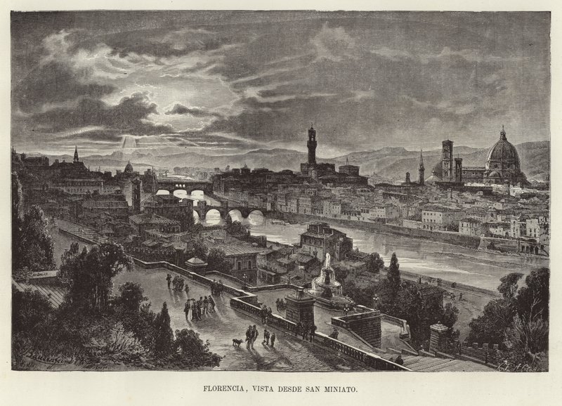Firenze, udsigt fra San Miniato af Gustave Bauernfeind