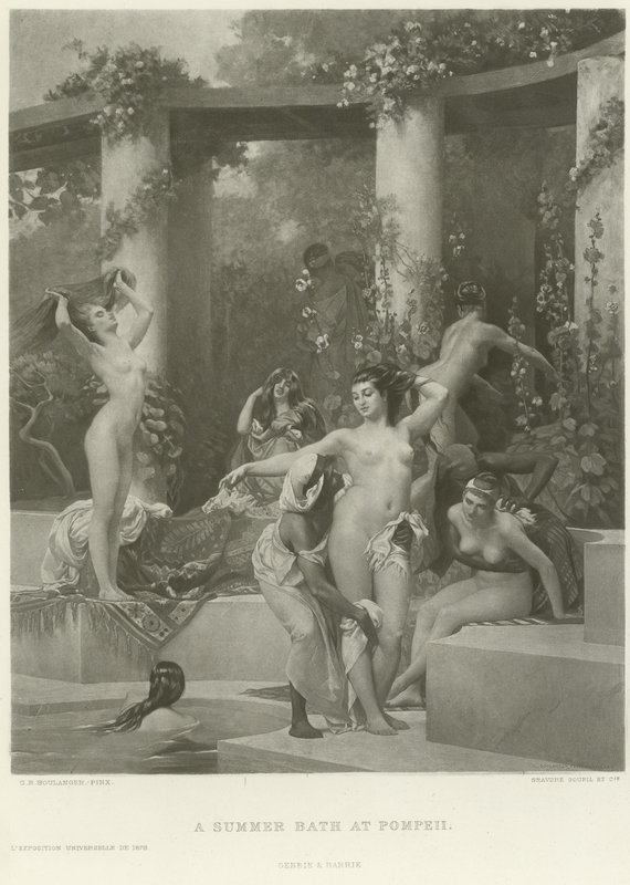 Et sommerbad i Pompeji (dybtryk) af Gustave Clarence Rodolphe Boulanger