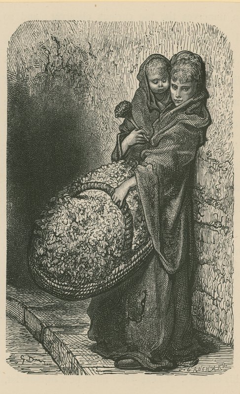 En kvinde, der sælger blomster af Gustave Dore