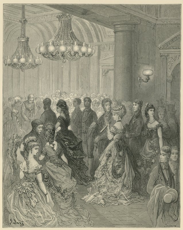 En aftenunderholdning i Mansion House, London af Gustave Dore