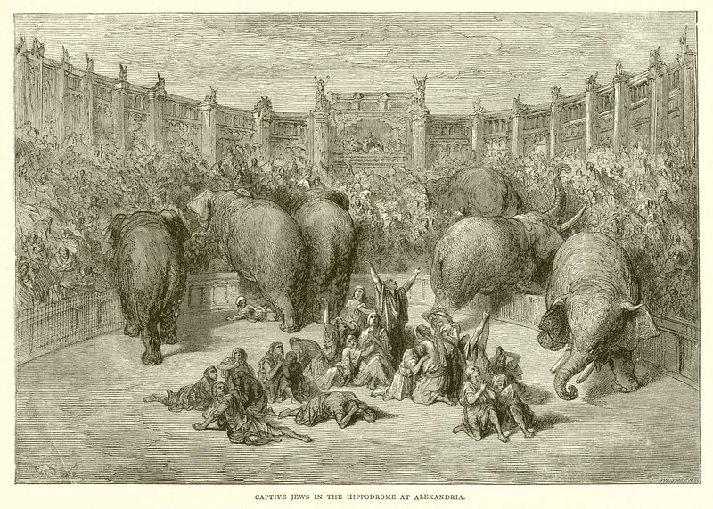 Fangede jøder i Hippodromen i Alexandria af Gustave Dore