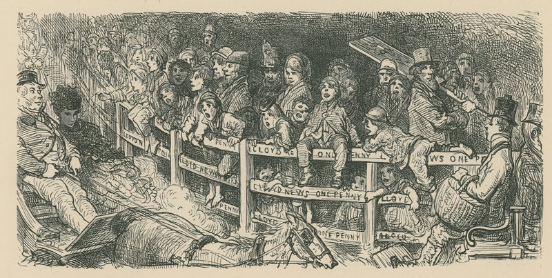 Folk ser på vognløb af Gustave Dore