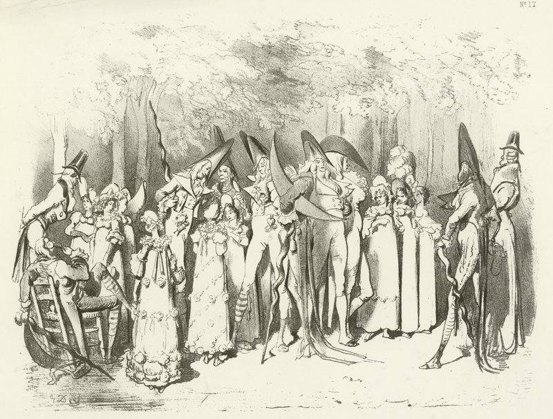 Mode under The Directory 1798. The Incroyables (dybtryk) af Gustave Dore