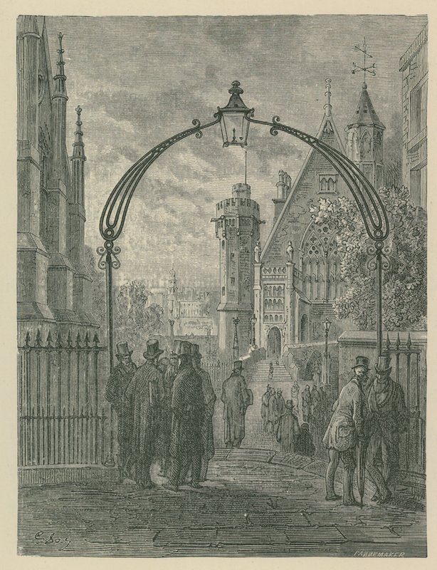 Generelt billede af folk på gaden i templet af Gustave Dore