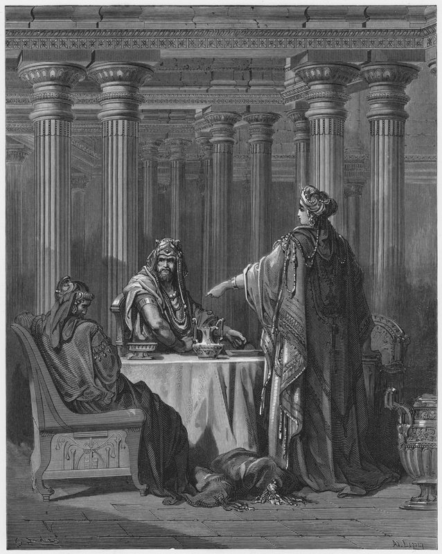Gustave Dore Bibelen: Esther anklager Haman af Gustave Dore