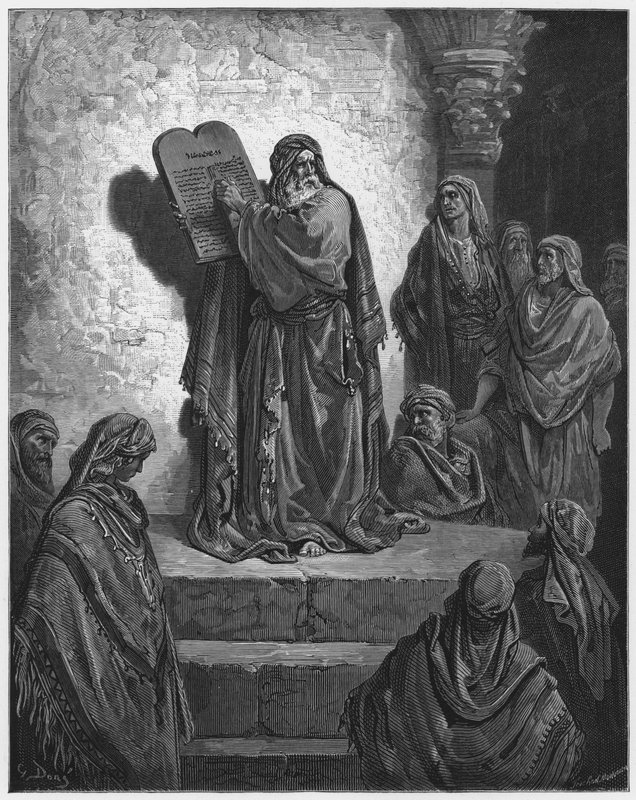 Gustave Dore Bibelen: Ezra læser loven i folkets påhør af Gustave Dore
