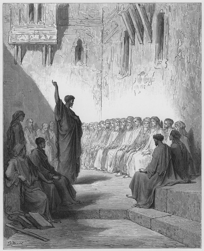 Gustave Dore Bibelen: S Paulus prædiker for tessalonikerne af Gustave Dore