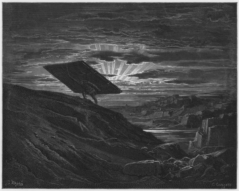 Gustave Dore Bibelen: Samson bortfører Gazas porte af Gustave Dore