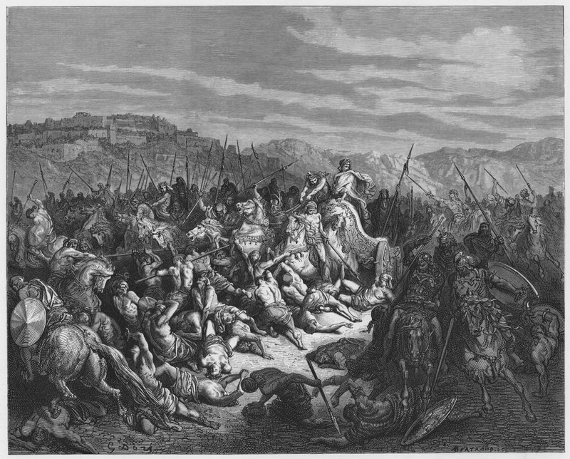 Gustave Dore Bibelen: Slagtning af syrerne af Israels børn af Gustave Dore