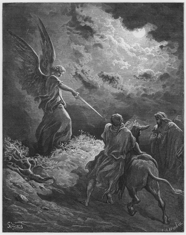 Gustave Dore Bible: Englen viser sig for Bileam af Gustave Dore