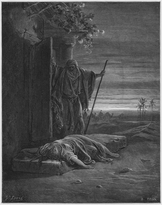 Gustave Dore Bibelen: Levitten finder kvindens lig af Gustave Dore