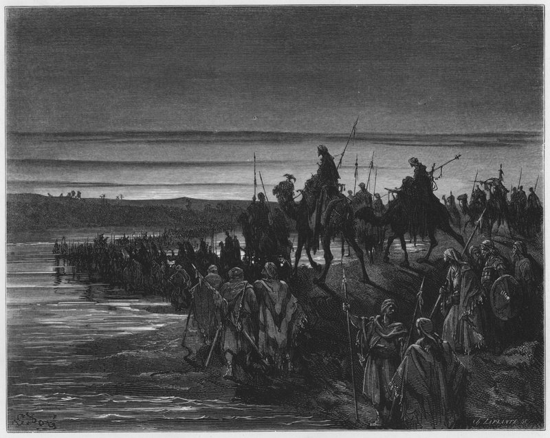 Gustave Dore Bibelen: Israels børn krydser Jordan af Gustave Dore