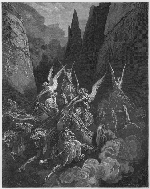 Gustave Dore Bibelen: Synet om de fire vogne af Gustave Dore