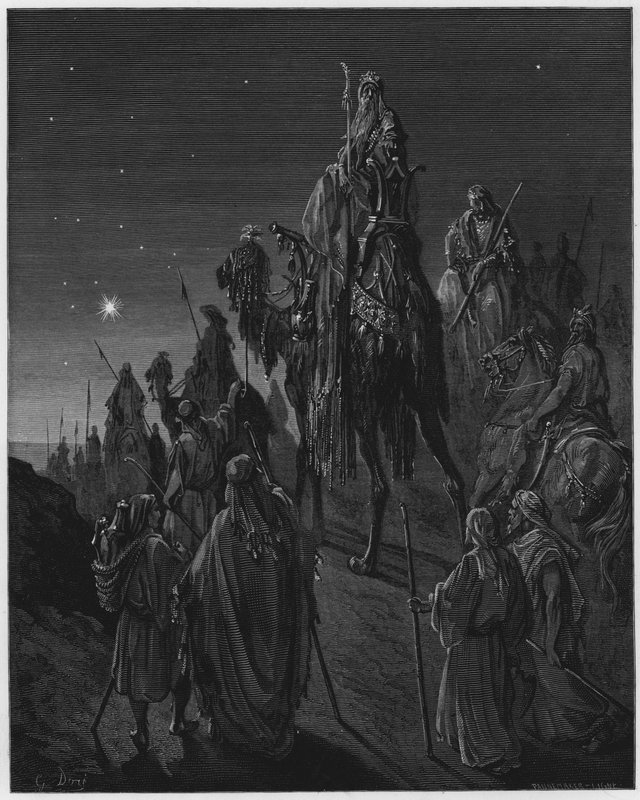 Gustave Dore Bibelen: De vise mænd guidet af stjernen af Gustave Dore