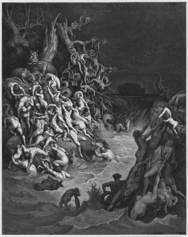 Gustave Dore Bibelen: Verden ødelagt af vand af Gustave Dore