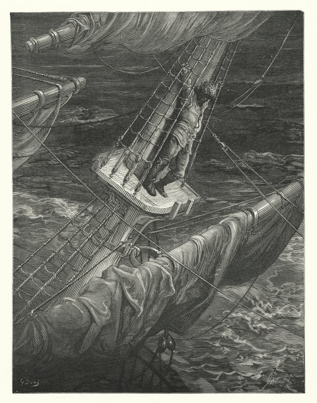 Gustave Dore-illustration til Coleridges Rime of the Ancient Mariner (kobberstik) af Gustave Dore