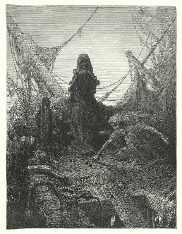 Gustave Dore-illustration til Coleridges Rime of the Ancient Mariner (kobberstik) af Gustave Dore