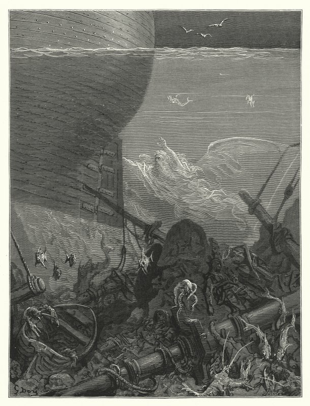Gustave Dore-illustration til Coleridges Rime of the Ancient Mariner (kobberstik) af Gustave Dore
