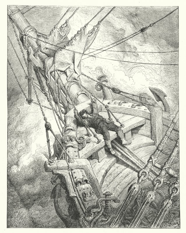 Gustave Dore-illustration til Coleridges Rime of the Ancient Mariner (kobberstik) af Gustave Dore